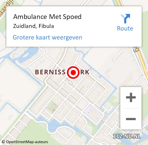 Locatie op kaart van de 112 melding: Ambulance Met Spoed Naar Zuidland, Fibula op 9 november 2022 19:14