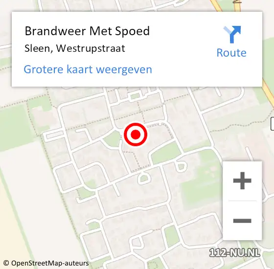 Locatie op kaart van de 112 melding: Brandweer Met Spoed Naar Sleen, Westrupstraat op 9 november 2022 19:47