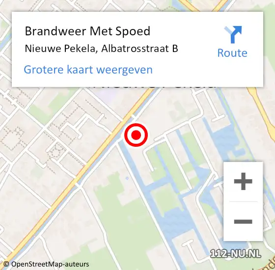 Locatie op kaart van de 112 melding: Brandweer Met Spoed Naar Nieuwe Pekela, Albatrosstraat B op 9 november 2022 19:49