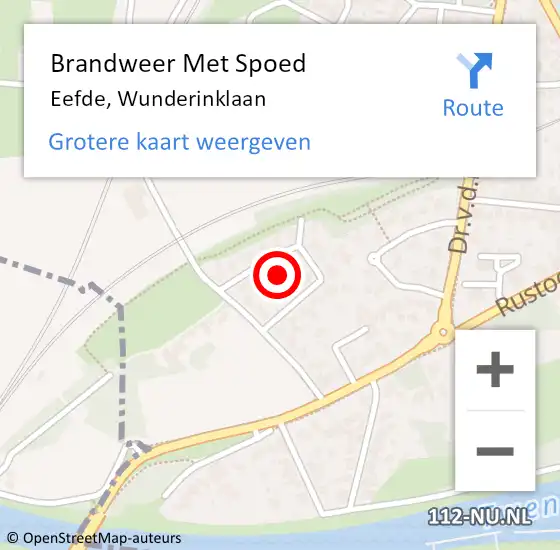 Locatie op kaart van de 112 melding: Brandweer Met Spoed Naar Eefde, Wunderinklaan op 9 november 2022 20:05