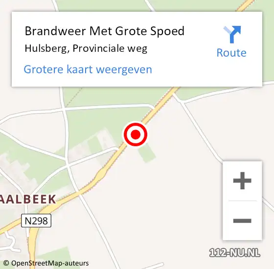 Locatie op kaart van de 112 melding: Brandweer Met Grote Spoed Naar Hulsberg, Provinciale weg op 9 november 2022 20:09