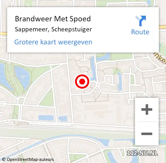 Locatie op kaart van de 112 melding: Brandweer Met Spoed Naar Sappemeer, Scheepstuiger op 9 november 2022 20:12