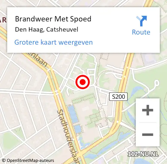 Locatie op kaart van de 112 melding: Brandweer Met Spoed Naar Den Haag, Catsheuvel op 9 november 2022 20:13