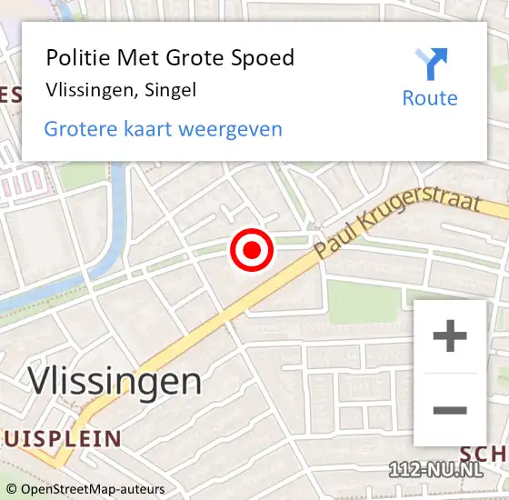 Locatie op kaart van de 112 melding: Politie Met Grote Spoed Naar Vlissingen, Singel op 9 november 2022 21:40