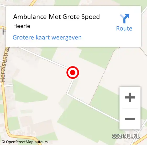 Locatie op kaart van de 112 melding: Ambulance Met Grote Spoed Naar Heerle op 9 november 2022 23:32