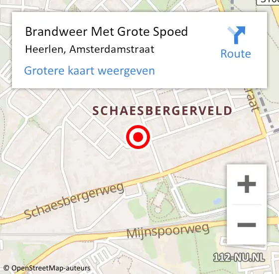 Locatie op kaart van de 112 melding: Brandweer Met Grote Spoed Naar Heerlen, Amsterdamstraat op 9 november 2022 23:56