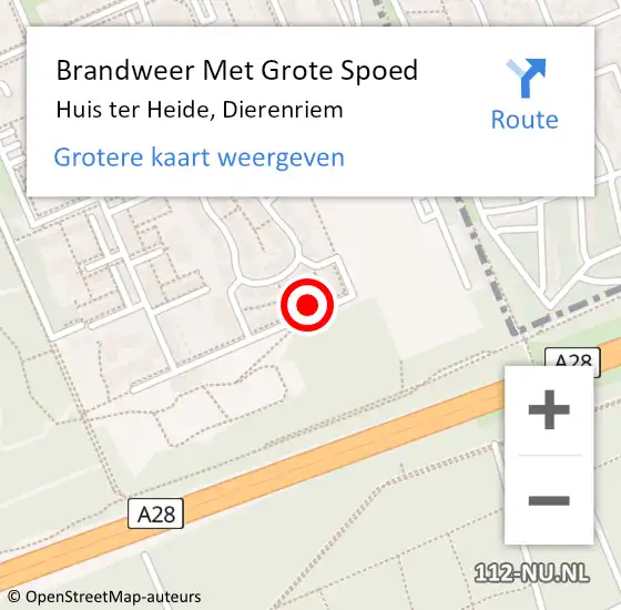 Locatie op kaart van de 112 melding: Brandweer Met Grote Spoed Naar Huis ter Heide, Dierenriem op 10 november 2022 00:16