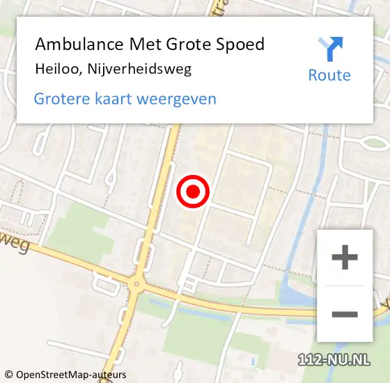 Locatie op kaart van de 112 melding: Ambulance Met Grote Spoed Naar Heiloo, Nijverheidsweg op 10 november 2022 04:11