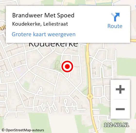 Locatie op kaart van de 112 melding: Brandweer Met Spoed Naar Koudekerke, Leliestraat op 10 november 2022 05:29