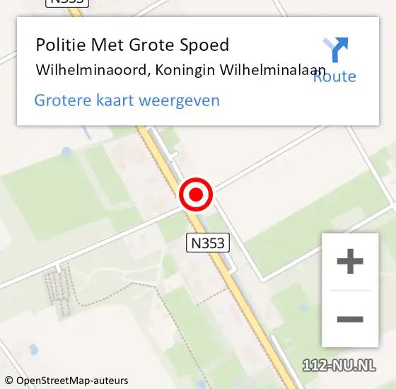 Locatie op kaart van de 112 melding: Politie Met Grote Spoed Naar Wilhelminaoord, Koningin Wilhelminalaan op 10 november 2022 07:13