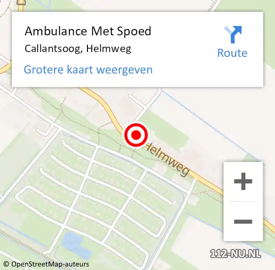 Locatie op kaart van de 112 melding: Ambulance Met Spoed Naar Callantsoog, Helmweg op 10 november 2022 07:21