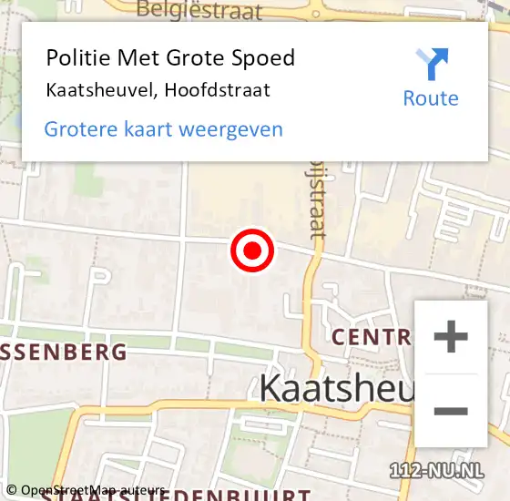 Locatie op kaart van de 112 melding: Politie Met Grote Spoed Naar Kaatsheuvel, Hoofdstraat op 10 november 2022 07:28