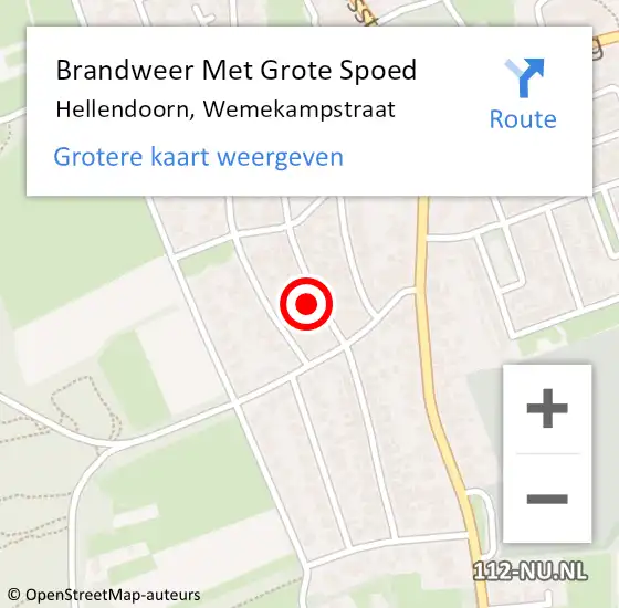 Locatie op kaart van de 112 melding: Brandweer Met Grote Spoed Naar Hellendoorn, Wemekampstraat op 10 november 2022 07:45