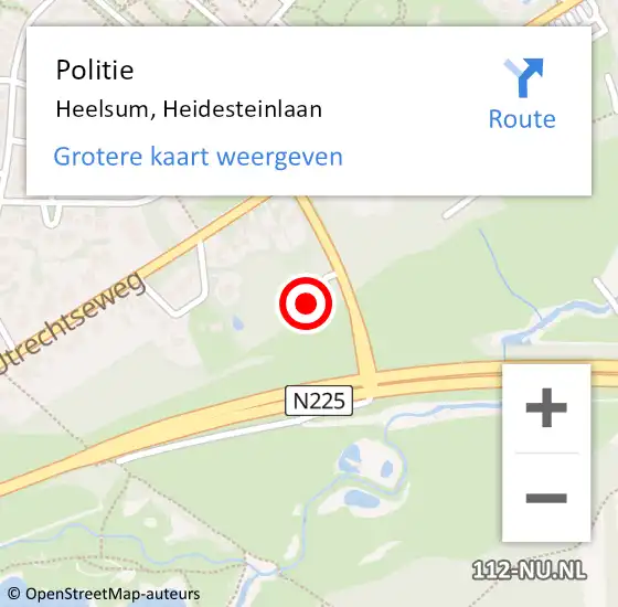 Locatie op kaart van de 112 melding: Politie Heelsum, Heidesteinlaan op 10 november 2022 07:49