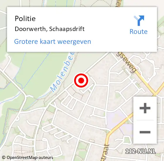 Locatie op kaart van de 112 melding: Politie Doorwerth, Schaapsdrift op 10 november 2022 08:18