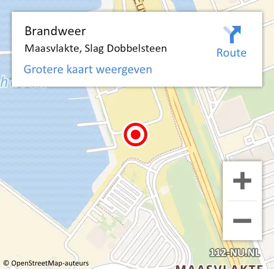 Locatie op kaart van de 112 melding: Brandweer Maasvlakte, Slag Dobbelsteen op 10 november 2022 08:29