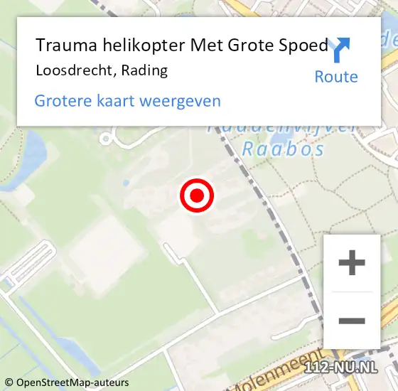 Locatie op kaart van de 112 melding: Trauma helikopter Met Grote Spoed Naar Loosdrecht, Rading op 10 november 2022 09:37