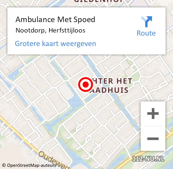 Locatie op kaart van de 112 melding: Ambulance Met Spoed Naar Nootdorp, Herfsttijloos op 10 november 2022 09:38