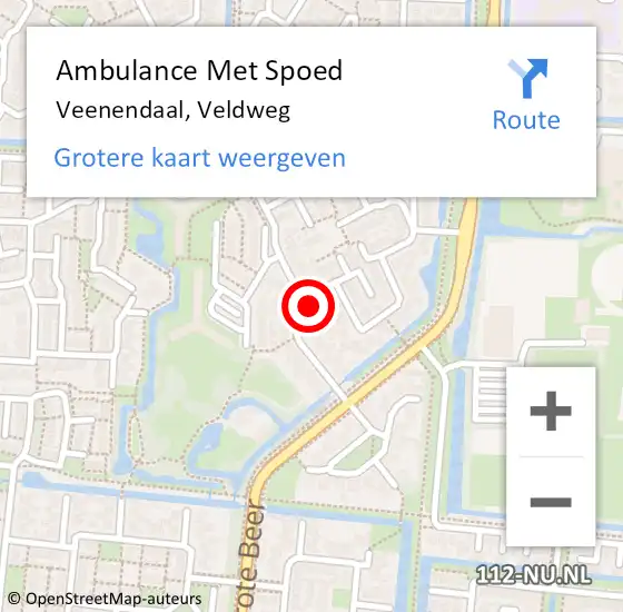 Locatie op kaart van de 112 melding: Ambulance Met Spoed Naar Veenendaal, Veldweg op 10 november 2022 11:56