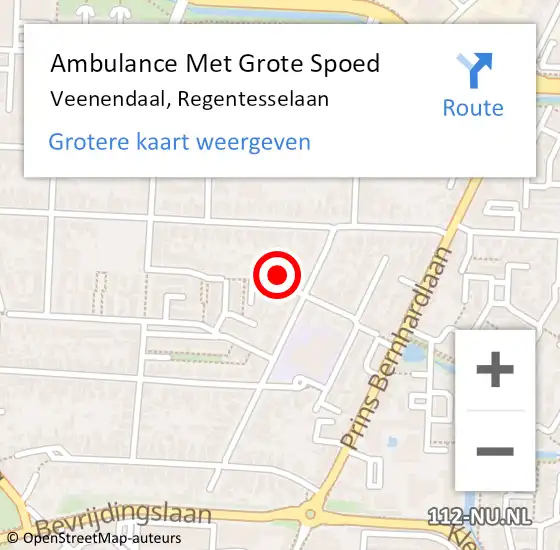 Locatie op kaart van de 112 melding: Ambulance Met Grote Spoed Naar Veenendaal, Regentesselaan op 10 november 2022 12:26