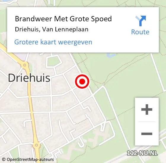 Locatie op kaart van de 112 melding: Brandweer Met Grote Spoed Naar Driehuis, Van Lenneplaan op 10 november 2022 13:02