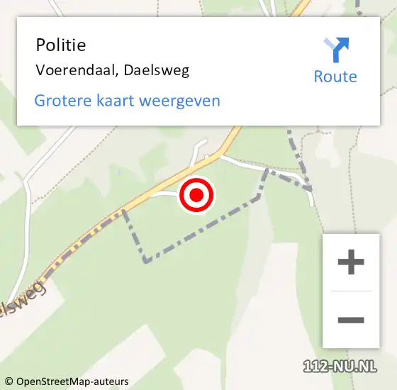 Locatie op kaart van de 112 melding: Politie Voerendaal, Daelsweg op 10 november 2022 13:58