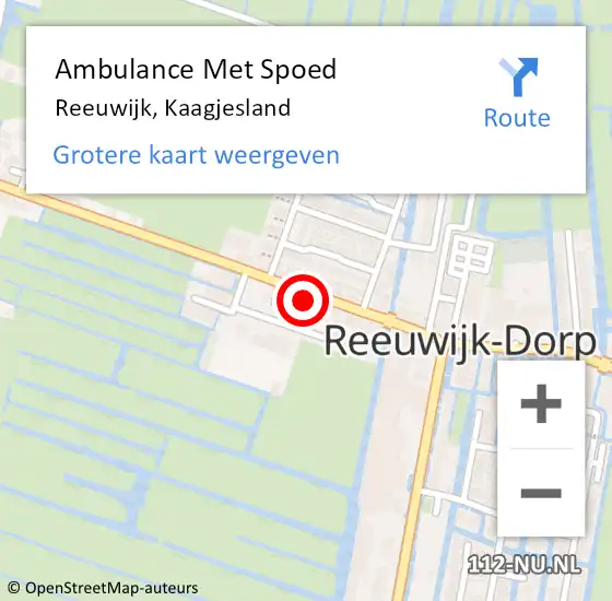 Locatie op kaart van de 112 melding: Ambulance Met Spoed Naar Reeuwijk, Kaagjesland op 10 november 2022 14:36