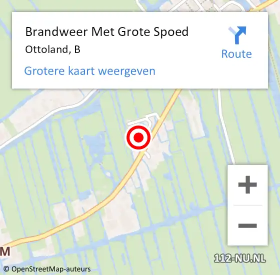 Locatie op kaart van de 112 melding: Brandweer Met Grote Spoed Naar Ottoland, B op 10 november 2022 14:37