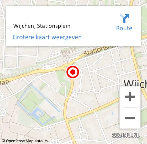 Locatie op kaart van de 112 melding:  Wijchen, Stationsplein op 10 november 2022 14:50