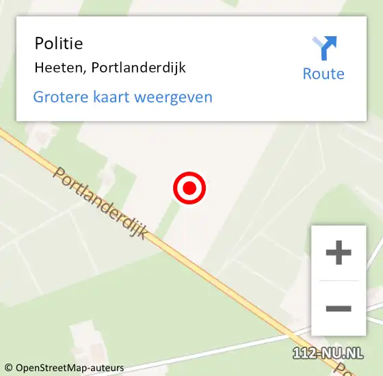 Locatie op kaart van de 112 melding: Politie Heeten, Portlanderdijk op 10 november 2022 15:42