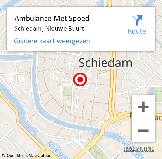 Locatie op kaart van de 112 melding: Ambulance Met Spoed Naar Schiedam, Nieuwe Buurt op 10 november 2022 17:04