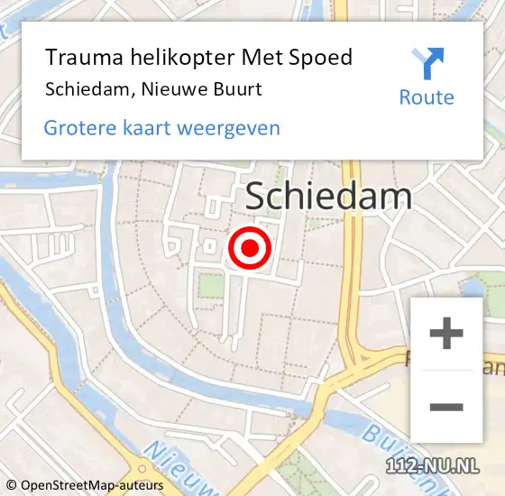 Locatie op kaart van de 112 melding: Trauma helikopter Met Spoed Naar Schiedam, Nieuwe Buurt op 10 november 2022 17:04