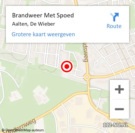 Locatie op kaart van de 112 melding: Brandweer Met Spoed Naar Aalten, De Wieber op 10 november 2022 17:42