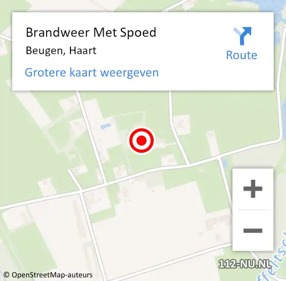 Locatie op kaart van de 112 melding: Brandweer Met Spoed Naar Beugen, Haart op 10 november 2022 19:17