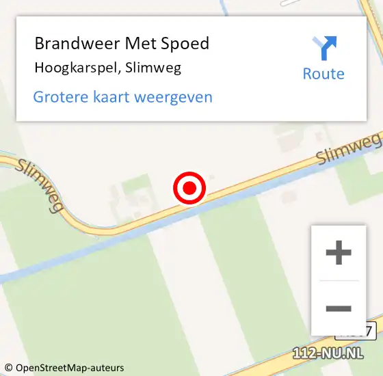 Locatie op kaart van de 112 melding: Brandweer Met Spoed Naar Hoogkarspel, Slimweg op 10 november 2022 20:03