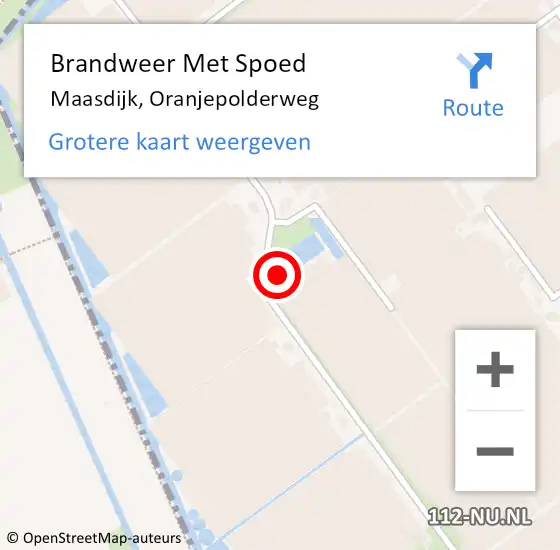 Locatie op kaart van de 112 melding: Brandweer Met Spoed Naar Maasdijk, Oranjepolderweg op 10 november 2022 20:05