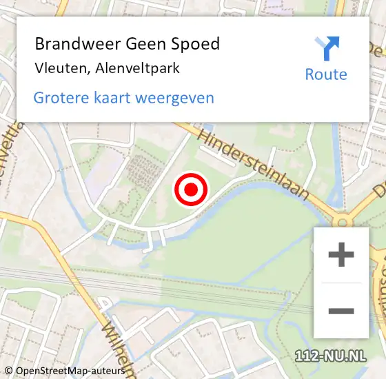 Locatie op kaart van de 112 melding: Brandweer Geen Spoed Naar Vleuten, Alenveltpark op 10 november 2022 20:28