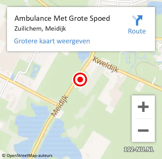 Locatie op kaart van de 112 melding: Ambulance Met Grote Spoed Naar Zuilichem, Meidijk op 10 november 2022 20:48