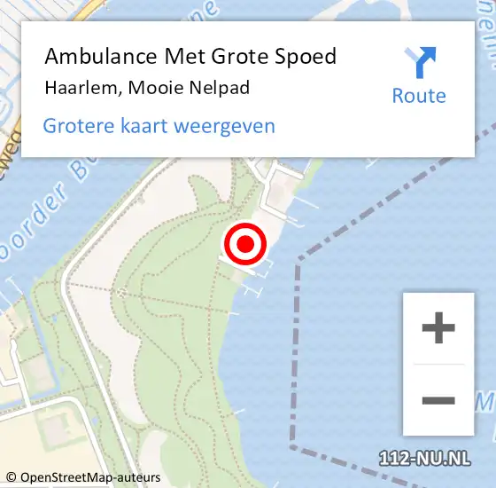 Locatie op kaart van de 112 melding: Ambulance Met Grote Spoed Naar Haarlem, Mooie Nelpad op 10 november 2022 20:52