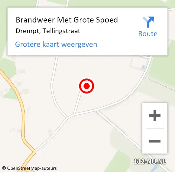 Locatie op kaart van de 112 melding: Brandweer Met Grote Spoed Naar Drempt, Tellingstraat op 10 november 2022 22:07