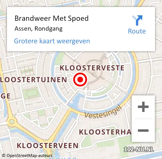 Locatie op kaart van de 112 melding: Brandweer Met Spoed Naar Assen, Rondgang op 10 november 2022 22:42