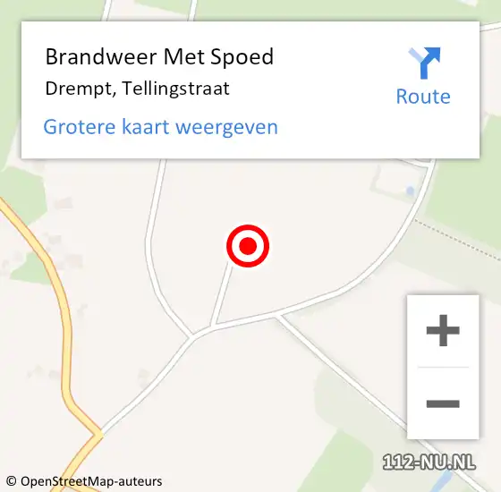 Locatie op kaart van de 112 melding: Brandweer Met Spoed Naar Drempt, Tellingstraat op 10 november 2022 22:59