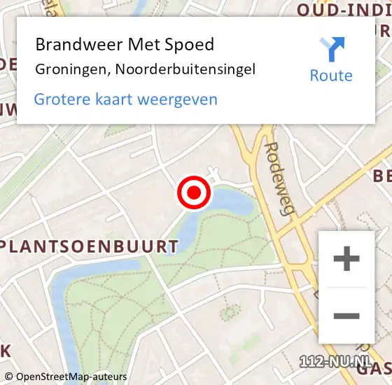 Locatie op kaart van de 112 melding: Brandweer Met Spoed Naar Groningen, Noorderbuitensingel op 10 november 2022 23:28