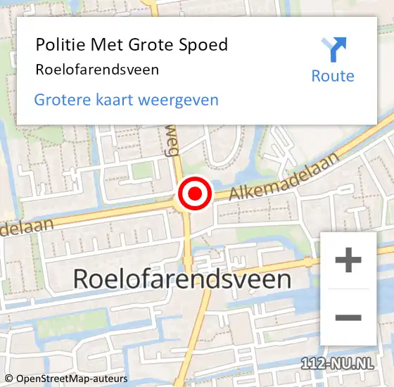 Locatie op kaart van de 112 melding: Politie Met Grote Spoed Naar Roelofarendsveen op 11 november 2022 06:28