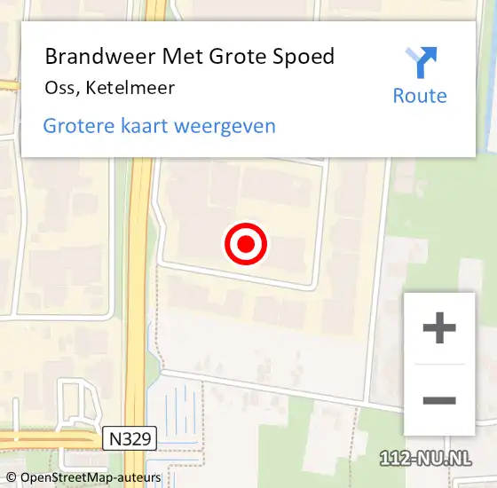 Locatie op kaart van de 112 melding: Brandweer Met Grote Spoed Naar Oss, Ketelmeer op 11 november 2022 09:48