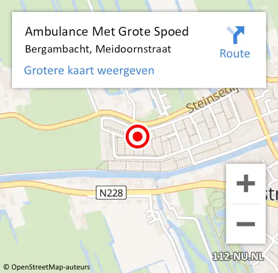 Locatie op kaart van de 112 melding: Ambulance Met Grote Spoed Naar Bergambacht, Meidoornstraat op 11 november 2022 10:19