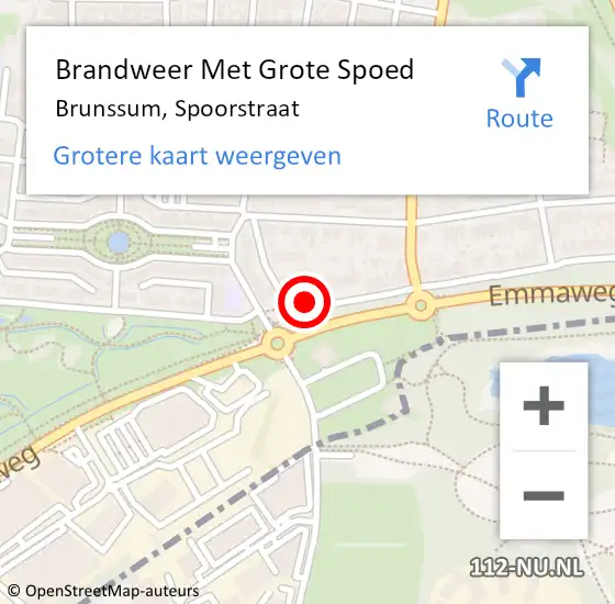 Locatie op kaart van de 112 melding: Brandweer Met Grote Spoed Naar Brunssum, Spoorstraat op 11 november 2022 11:12