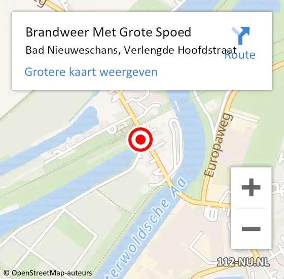 Locatie op kaart van de 112 melding: Brandweer Met Grote Spoed Naar Bad Nieuweschans, Verlengde Hoofdstraat op 4 augustus 2014 16:10