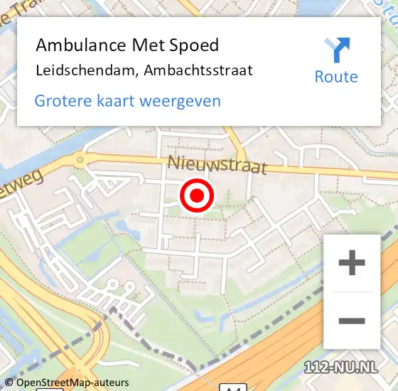 Locatie op kaart van de 112 melding: Ambulance Met Spoed Naar Leidschendam, Ambachtsstraat op 11 november 2022 11:39