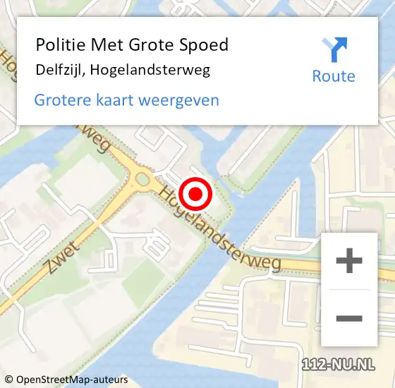 Locatie op kaart van de 112 melding: Politie Met Grote Spoed Naar Delfzijl, Hogelandsterweg op 11 november 2022 12:02